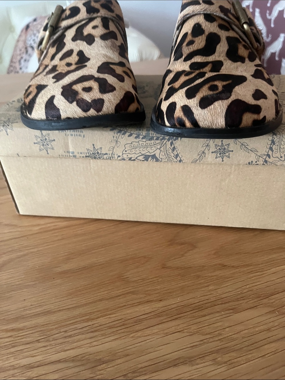 Free People Leopard Print Slingback Clogs - Brown & Black - Picture 5 of 6